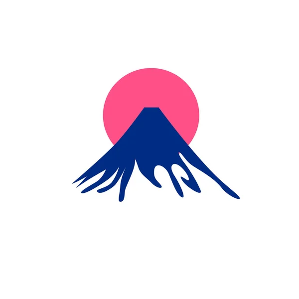 白色标志符号上的几何山拉瓦山设计 — 图库矢量图片