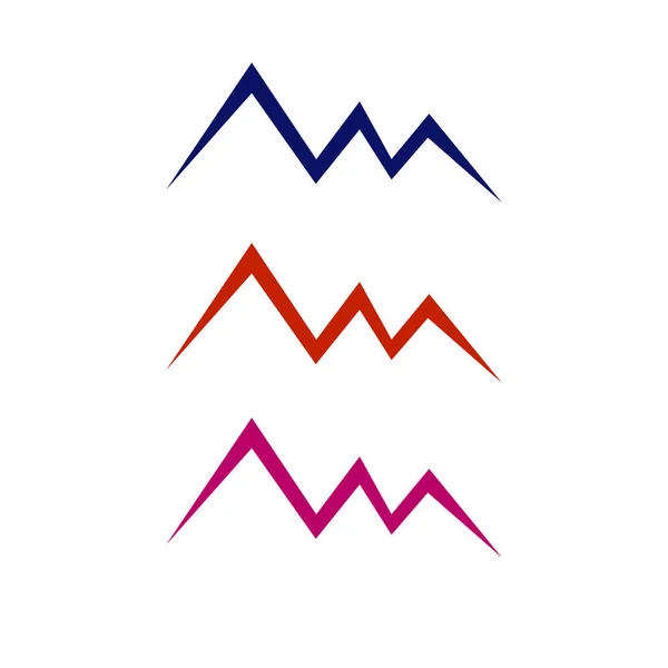 Diseño Colorido Montañas Línea Pintada Mano Logo Signo Símbolo — Archivo Imágenes Vectoriales