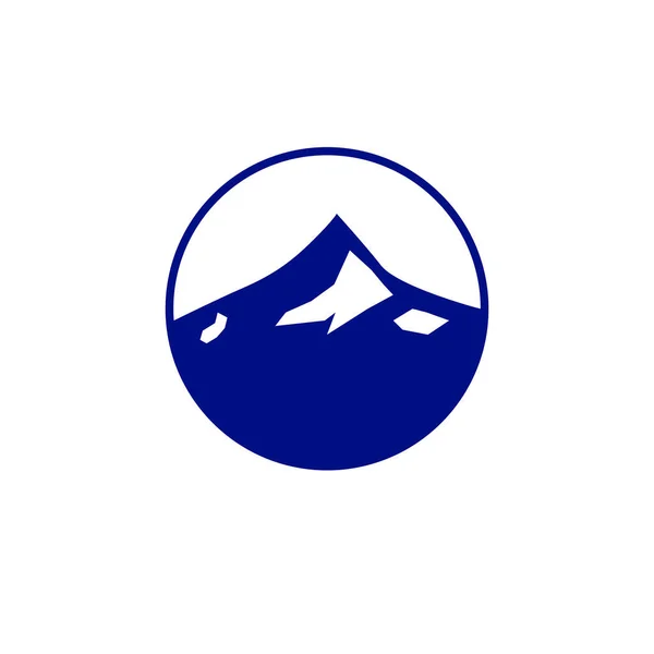 Blauwe Bergen Witte Sneeuw Design Cirkel — Stockvector