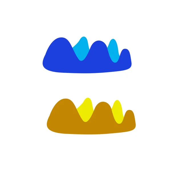 Design Hill Ikoner Logotyp Duo Toner Blå Sand — Stock vektor