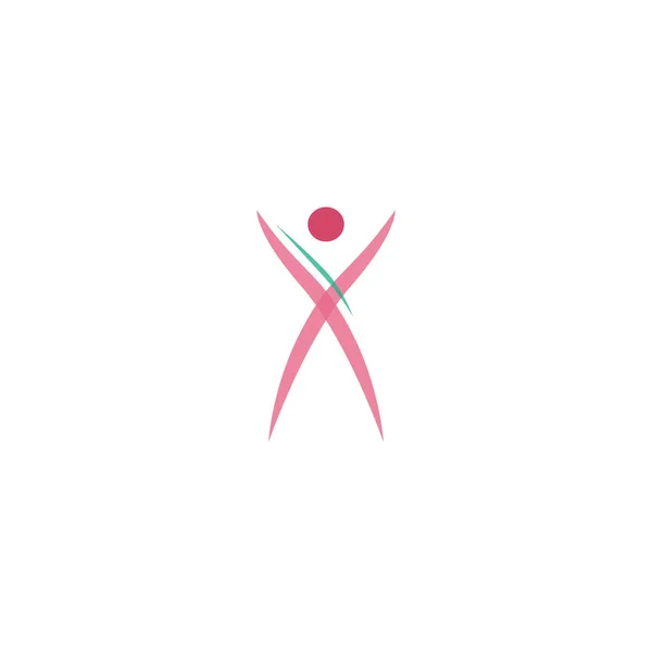 Conception Signifier Fit Femme Pink Sur Blanc — Image vectorielle