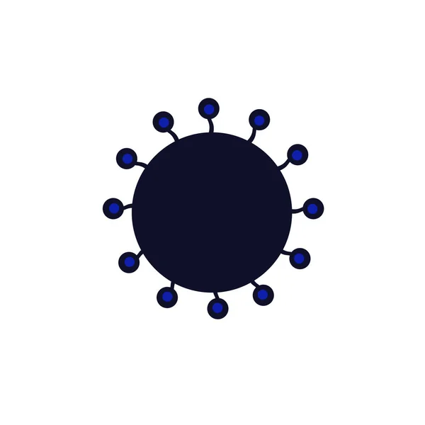 Diseño Corona Virus Negro Con Azul Blanco — Vector de stock