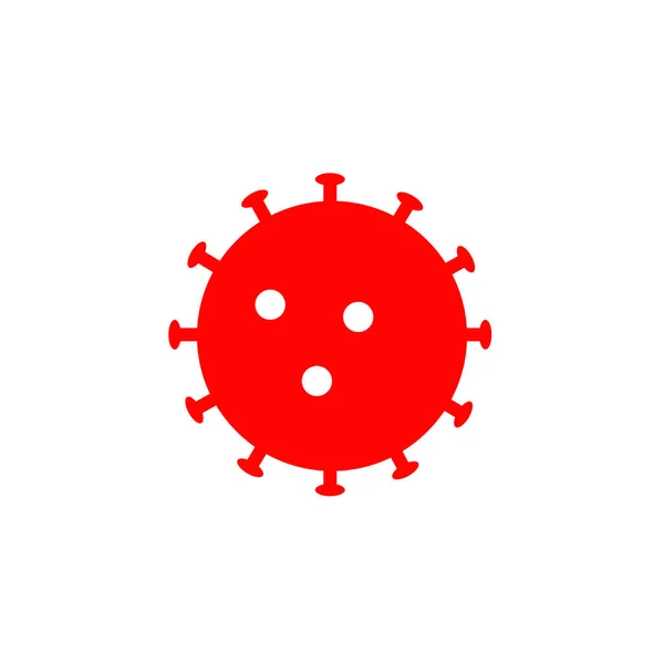 Design Virus Corona Rosso Bianco — Vettoriale Stock