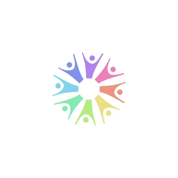 Σχεδιασμός Rainbow Άνθρωποι Λευκό — Διανυσματικό Αρχείο