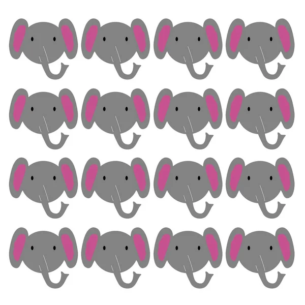 Roztomilý Malý Slon Vzor Textura — Stockový vektor