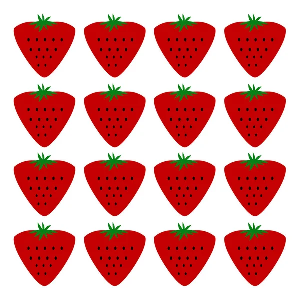Strawberries Design Pattern Základní Texture White — Stockový vektor