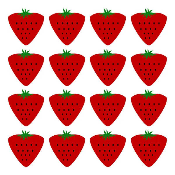 Strawberies Design Pattern Background Texture White — ストックベクタ