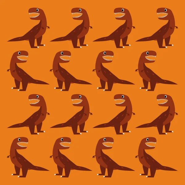 Χαριτωμένα Dinos Background Beige — Διανυσματικό Αρχείο