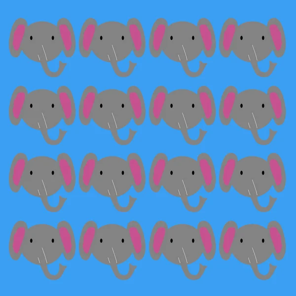Silnever Elephants Blue Background — 图库矢量图片