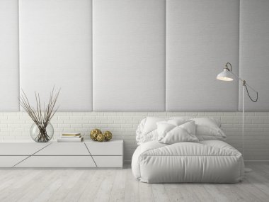 İç modern tasarım Oda 3d render