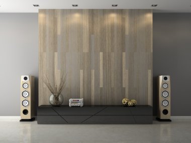 İç modern tasarım Oda 3d render