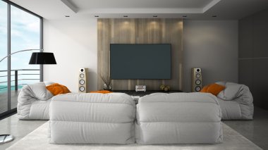 İç modern tasarım Oda 3d render