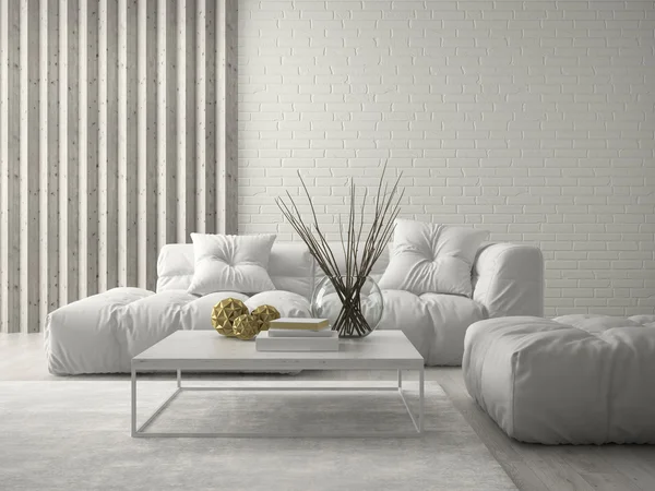 İç modern tasarım Oda 3d render