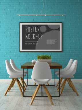 İç 3d render kadar sahte posteri ile