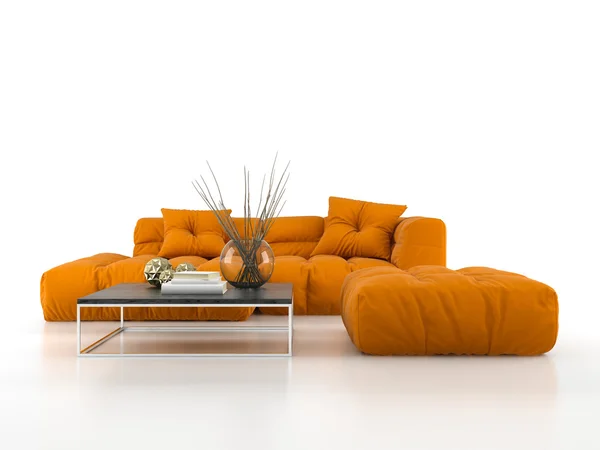 Modern sofa isolated on white background 3D rendering — Stock Photo, Image