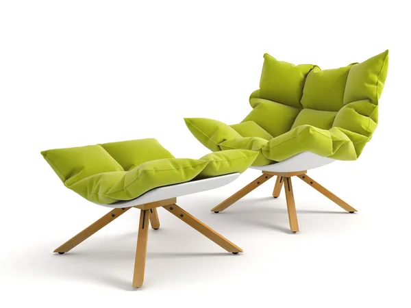 Sillón aislado sobre fondo blanco 3D renderizado — Foto de Stock