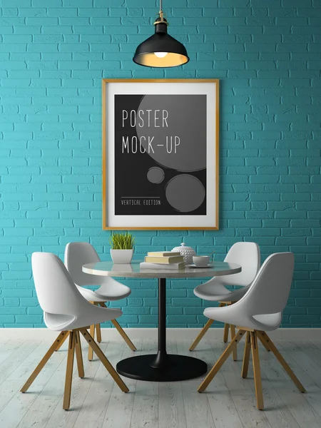 İç 3d render kadar sahte posteri ile — Stok fotoğraf