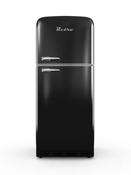 レトロな冷蔵庫ホワイト バック グラウンド 3d レンダリングに分離 — ストック写真