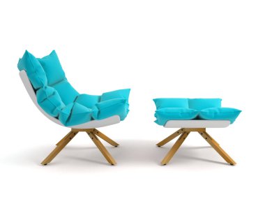 Beyaz arka plan üzerinde 3d render izole koltuk