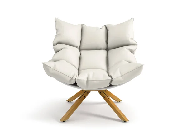 Fotel na białym tle na białym tle renderowania 3d — Zdjęcie stockowe