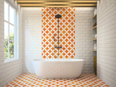 İç modern banyo 3d render