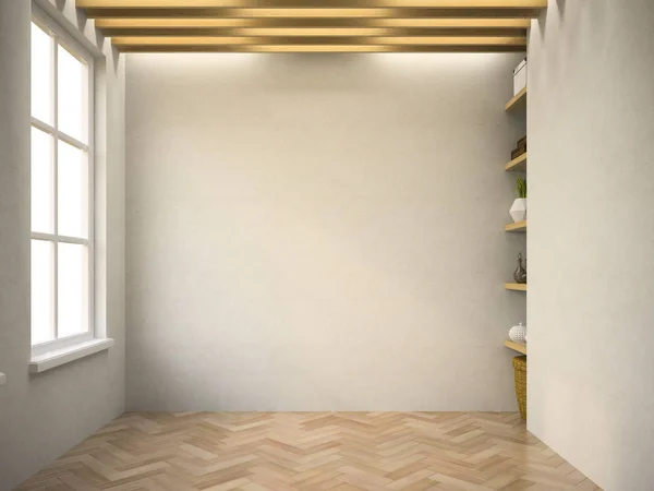 Interior empty room 3D rendering — Stock Photo, Image