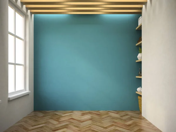 Interior sala vacía 3D renderizado — Foto de Stock