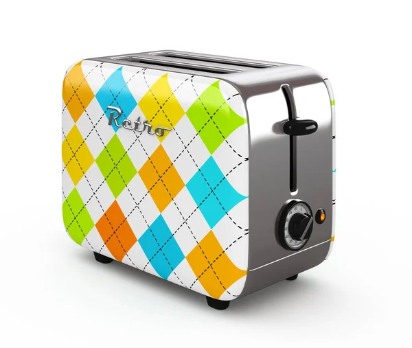 Vintage toaster isolated on white 3D illustration — Stock Photo, Image