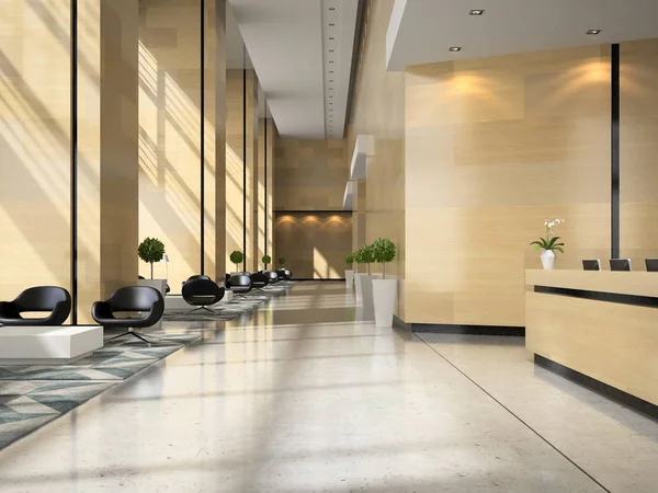 Interior of a hotel reception 3D illustration — Stock Photo, Image