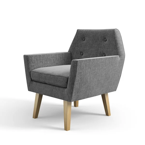 Sillón aislado sobre fondo blanco 3D renderizado — Foto de Stock