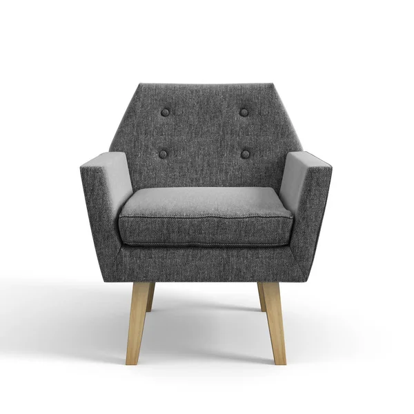 Fauteuil geïsoleerd op een witte achtergrond 3D-rendering — Stockfoto