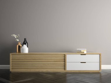 İç modern tasarım Oda 3d çizim