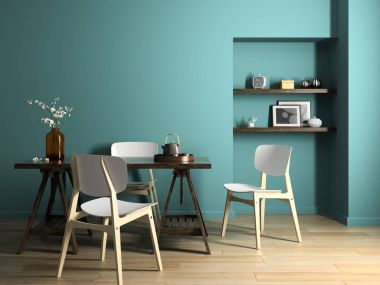 İç modern tasarım Oda 3d çizim