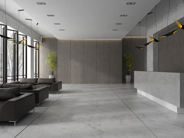 Interno di un hotel spa reception Illustrazione 3D — Foto Stock