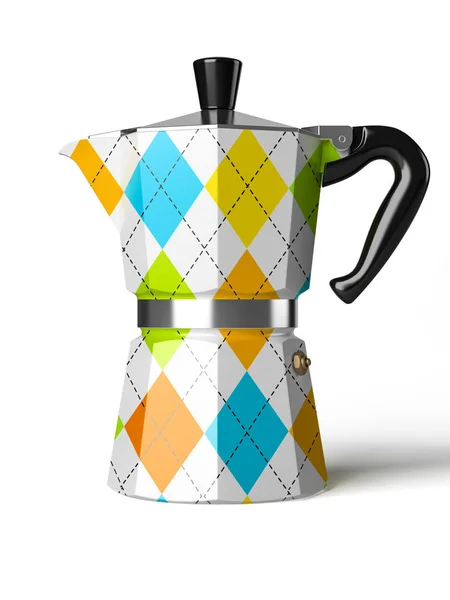 Vintage coffee pot isolated on a white background 3D rendering — Stock Photo, Image