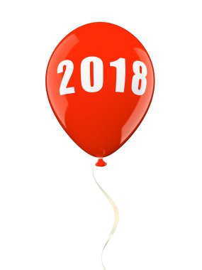 Colorful air ballons 2018 3D illustration