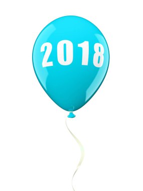 Colorful air ballons 2018 3D illustration