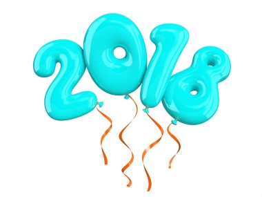 Colorful air ballons 2018 3D illustration