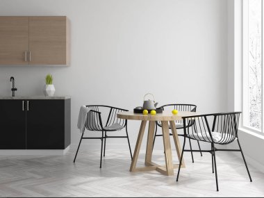 İç modern tasarım Oda 3d çizim