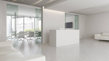 İç Resepsiyon ve Oda 3d çizim Toplantı