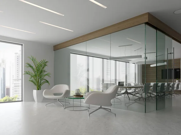 Interior de la recepción y sala de reuniones Ilustración 3D — Foto de Stock