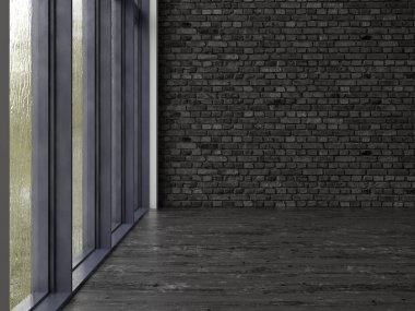 İç boş oda 3d render