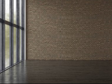 İç boş oda 3d render