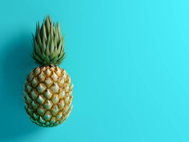 mavi arka plan 3d render üzerinde ananas