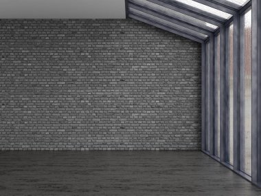 İç boş oda 3d render