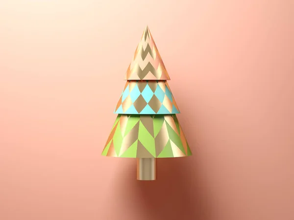 Abstract christmas tree on pink background — Stock Photo, Image