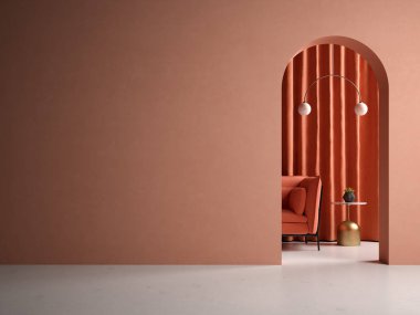 kavramsal içsel oda 3D illüstrasyon