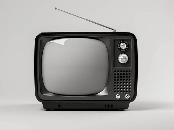 Black tv on grey background 3D illustration — Stock Photo, Image