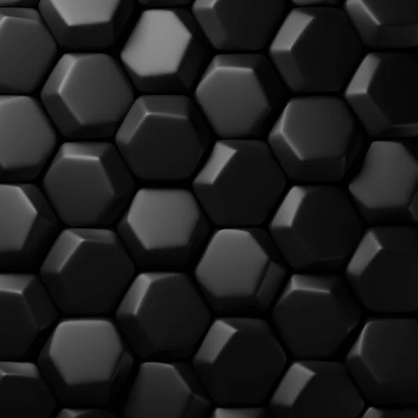 Black hexagon background 3D rendering — 스톡 사진