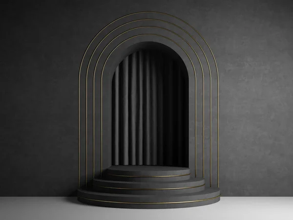 Konzeptionelles Interieur mit Podium 3D-Illustration — Stockfoto
